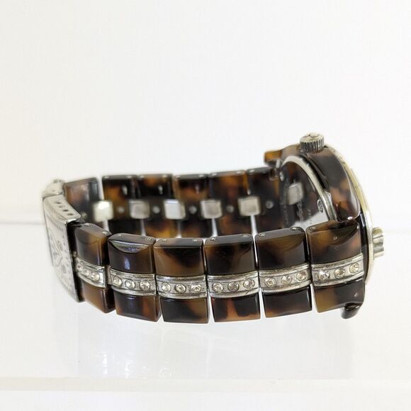 Brighton Dana Point Tortoiseshell Quartz Watch Swarovski Crystals New Battery - Picture 10 of 14